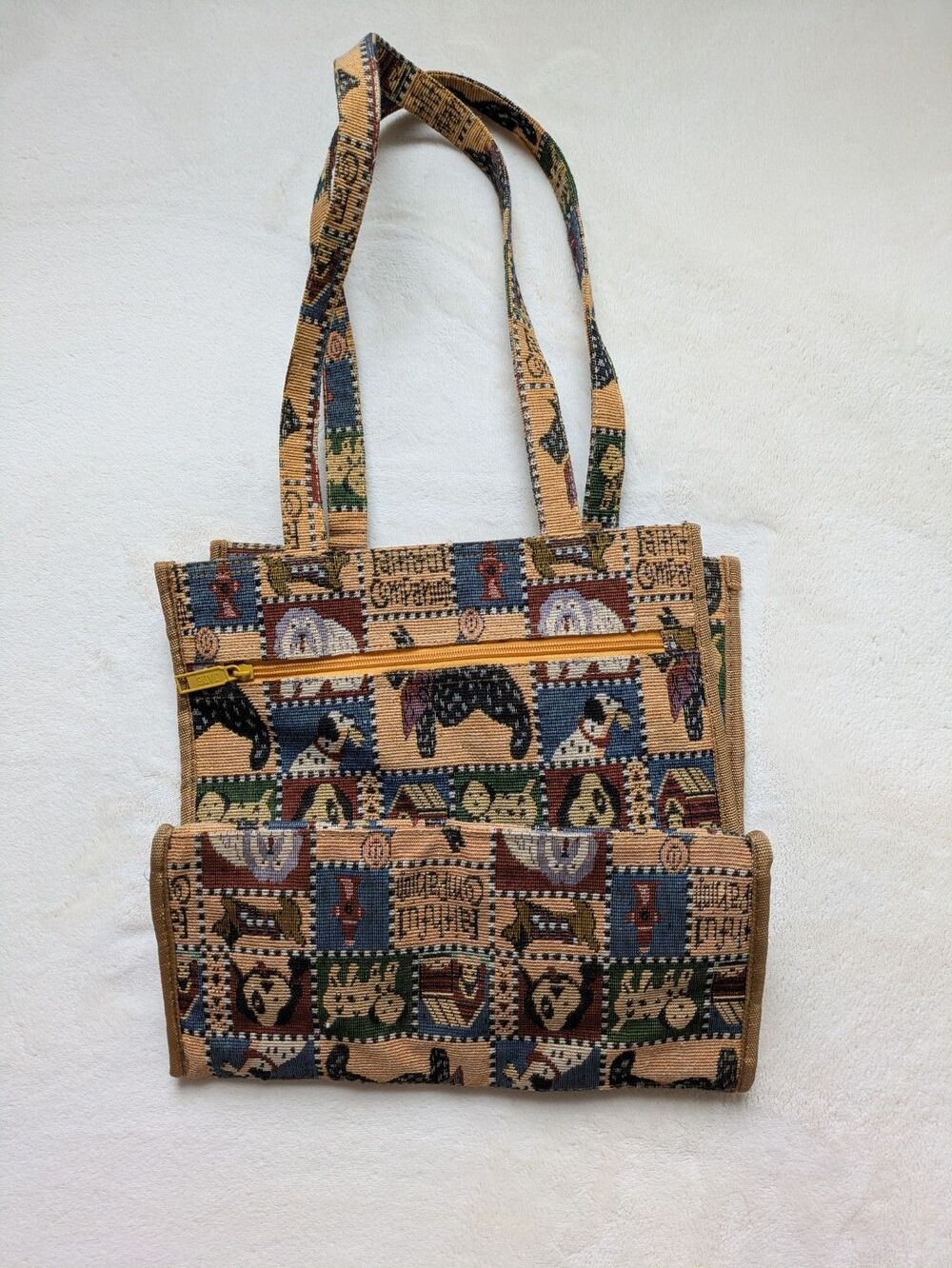 Faithful Companion Dog Tapestry Tote Bag/Purse Top Zip And Coin Holder By Jade - Picture 2 of 5